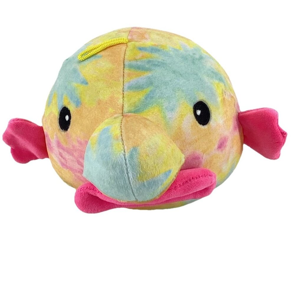 Blob Fish Fiesta Snugglies 15" Rainbow Tie Dye Plush Soft, Squishy Rare Colorful